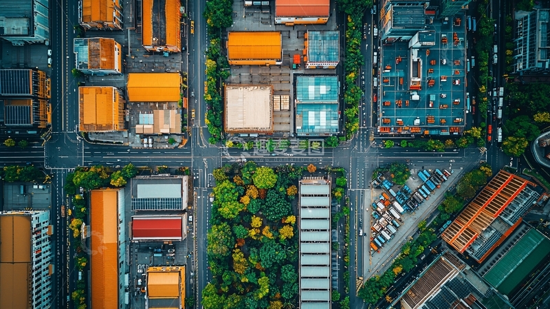 高清大图下载【趣麦麦图】城市街区鸟瞰图