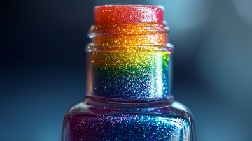 彩虹亮片指甲油