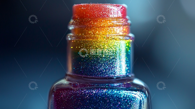 高清大图下载【趣麦麦图】彩虹亮片指甲油
