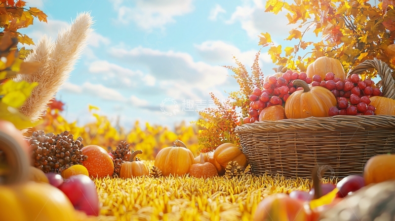 高清大图下载【趣麦麦图】秋日丰收田园景色