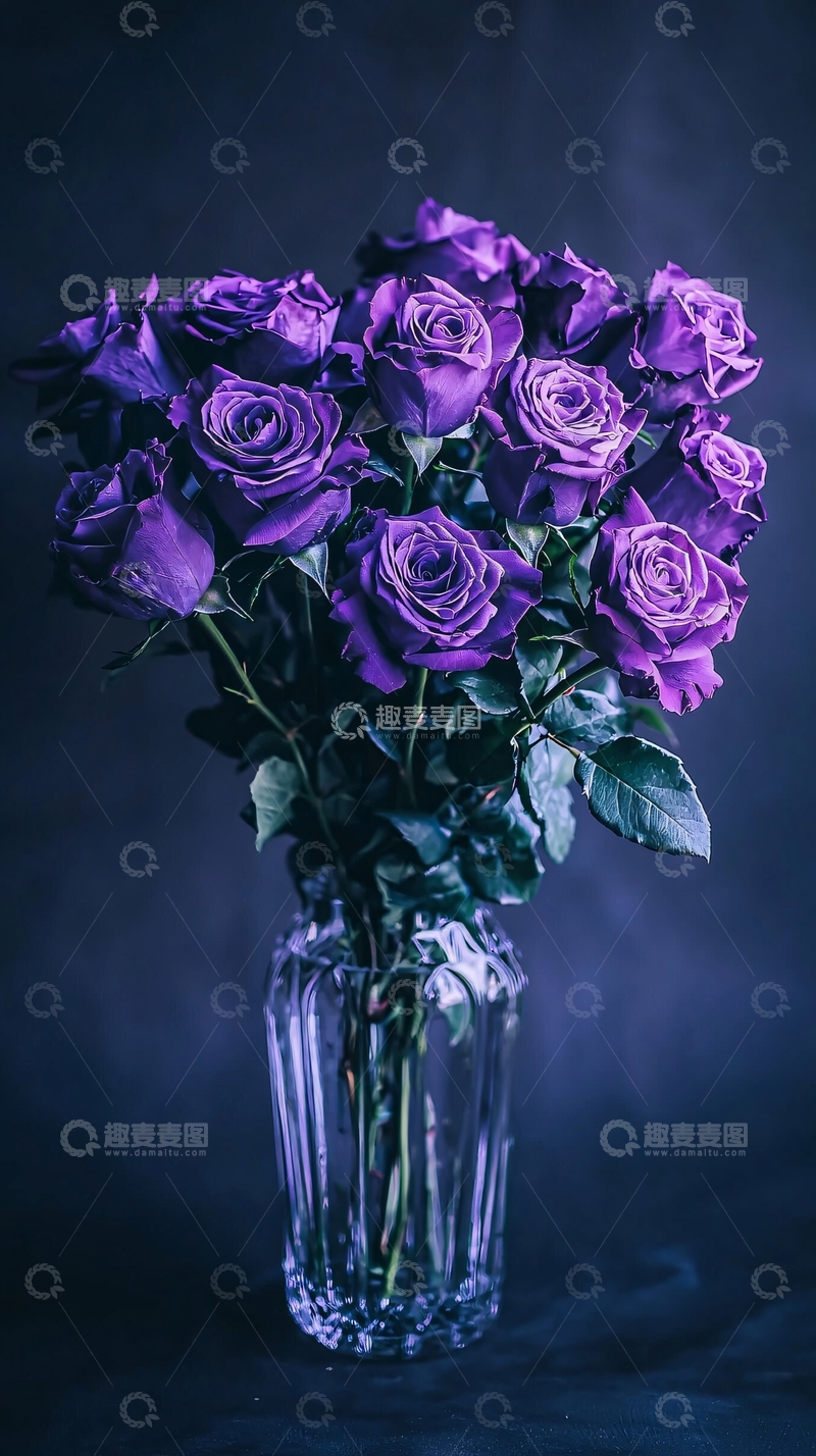 高清大图下载【趣麦麦图】紫色玫瑰花束