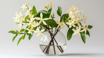 白色小花玻璃花瓶