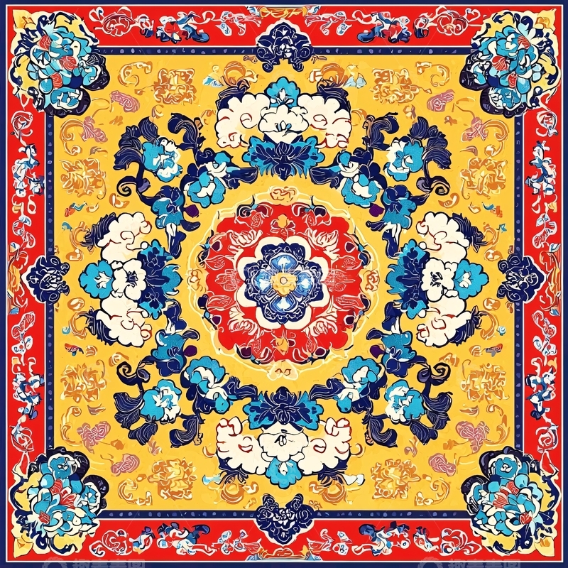 高清大图下载【趣麦麦图】复古花纹地毯图案