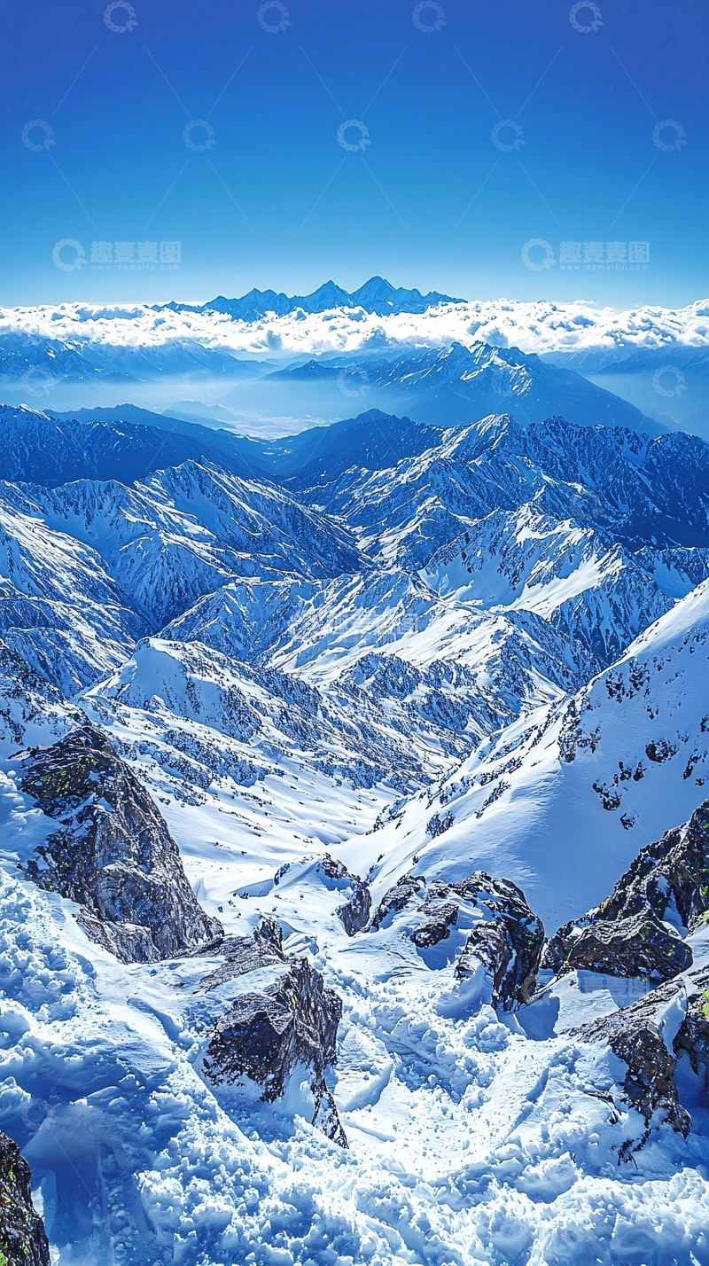 高清大图下载【趣麦麦图】雪山远景