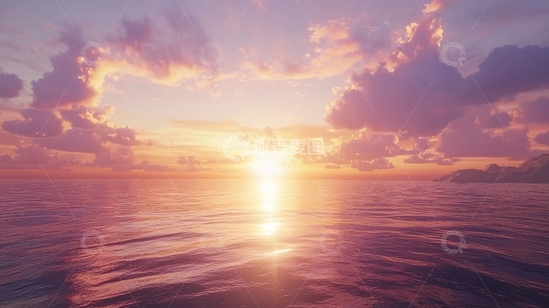高清大图下载【趣麦麦图】唯美日落海景