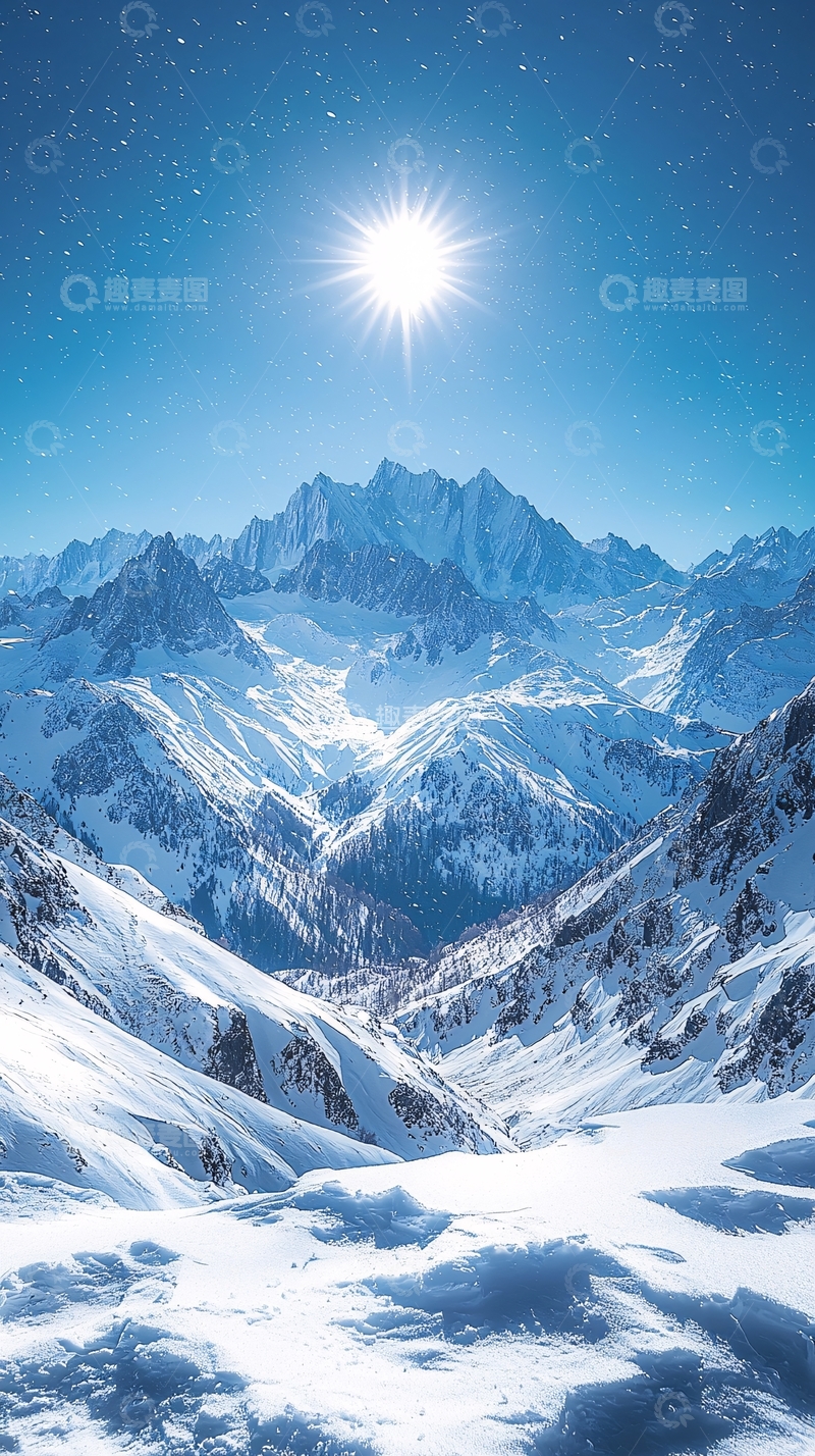 高清大图下载【趣麦麦图】雪山日出57
