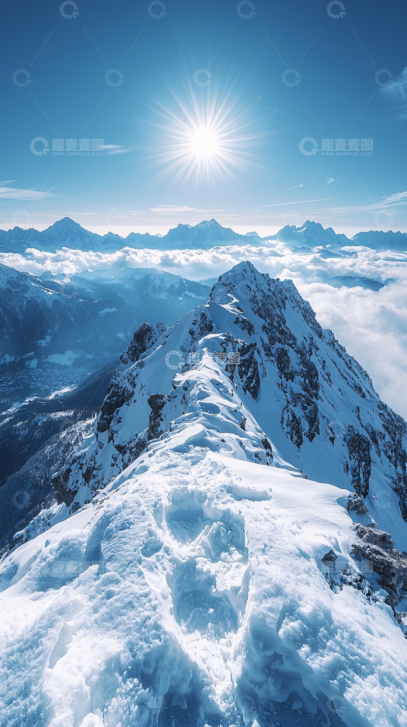 高清大图下载【趣麦麦图】雪山日出56