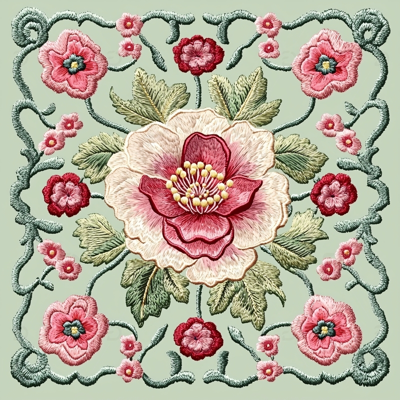 高清大图下载【趣麦麦图】绣花图案