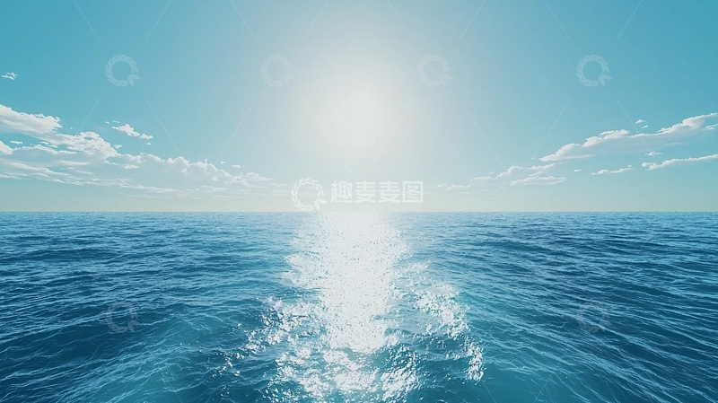 高清大图下载【趣麦麦图】阳光照耀下的平静海面