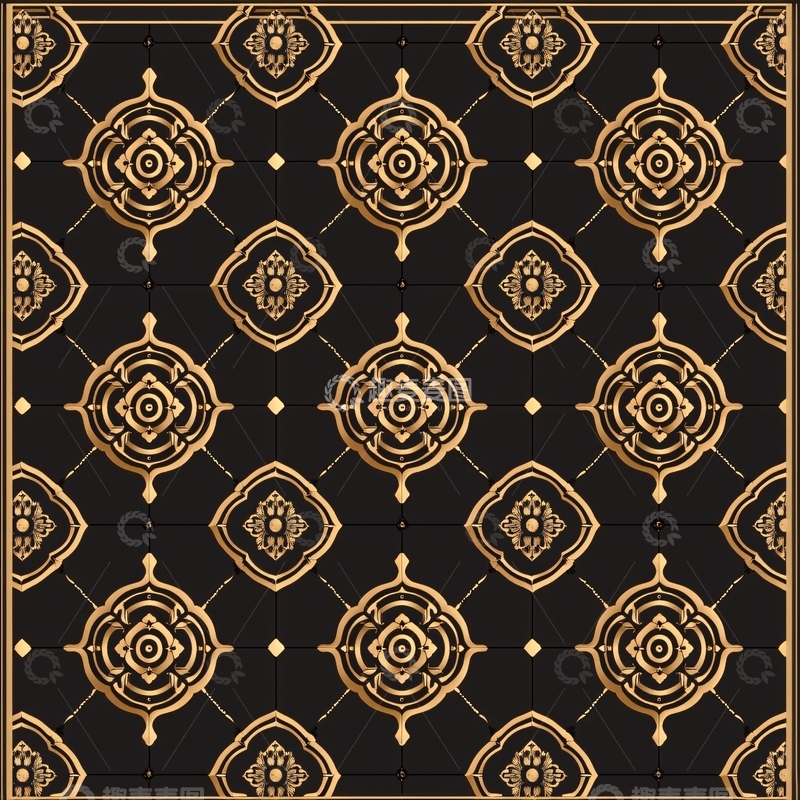 高清大图下载【趣麦麦图】金色几何纹样