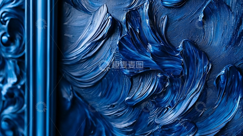 高清大图下载【趣麦麦图】蓝色油画肌理