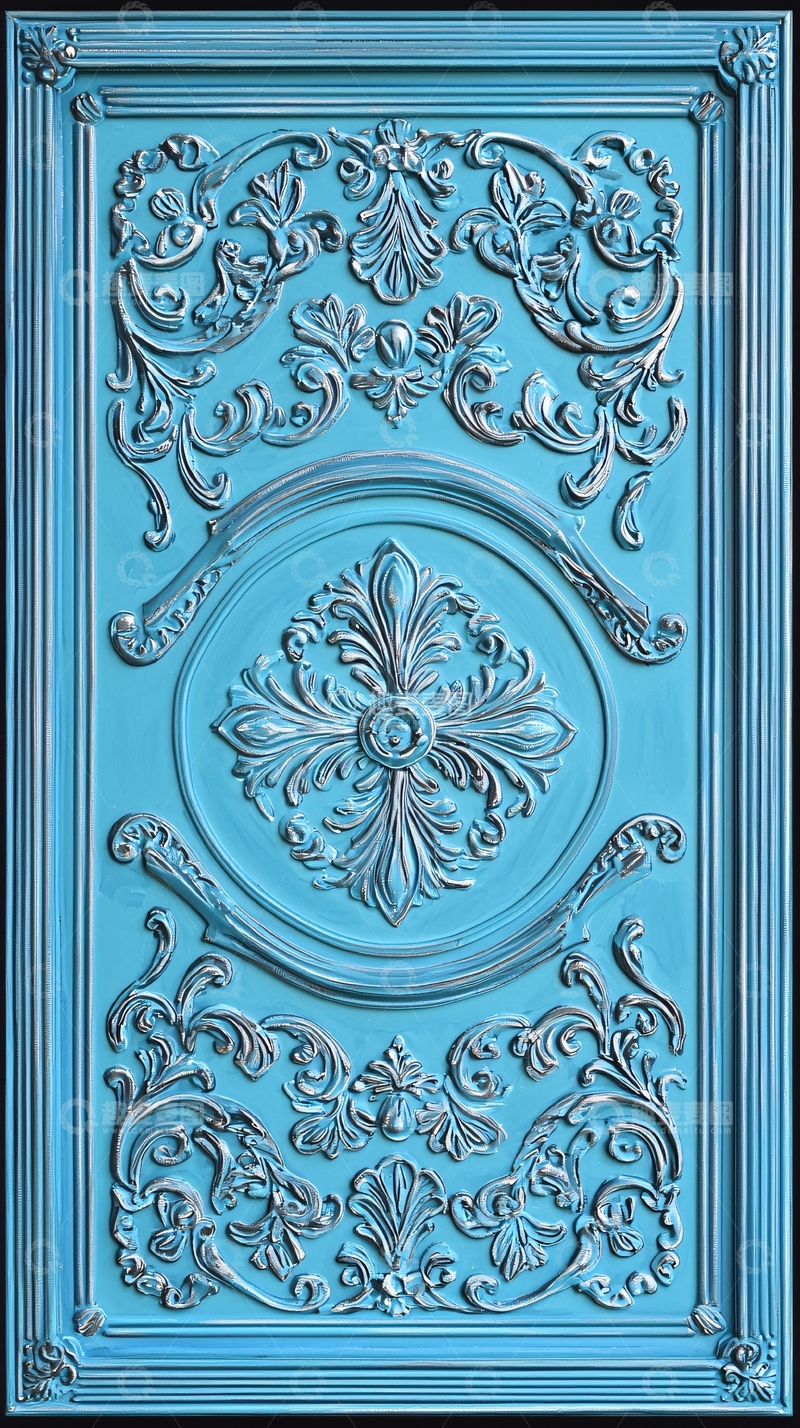 高清大图下载【趣麦麦图】蒂芙尼蓝浮雕装饰板