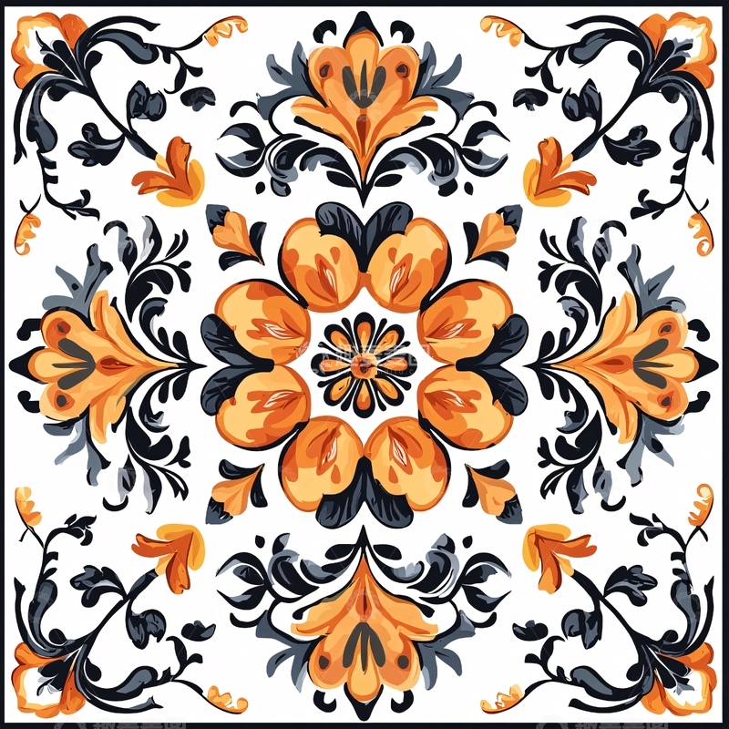 高清大图下载【趣麦麦图】精美花卉图案瓷砖