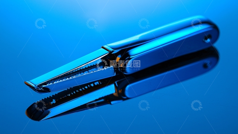 高清大图下载【趣麦麦图】蓝色金属夹子