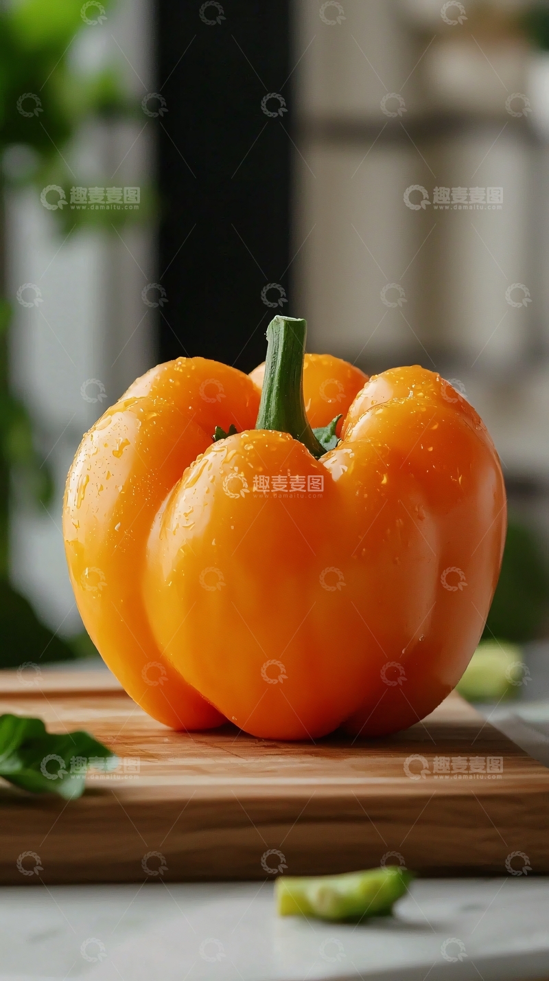 高清大图下载【趣麦麦图】新鲜多汁的橙色甜椒