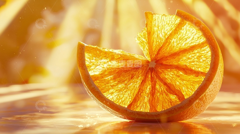 高清大图下载【趣麦麦图】阳光下的橙子切片