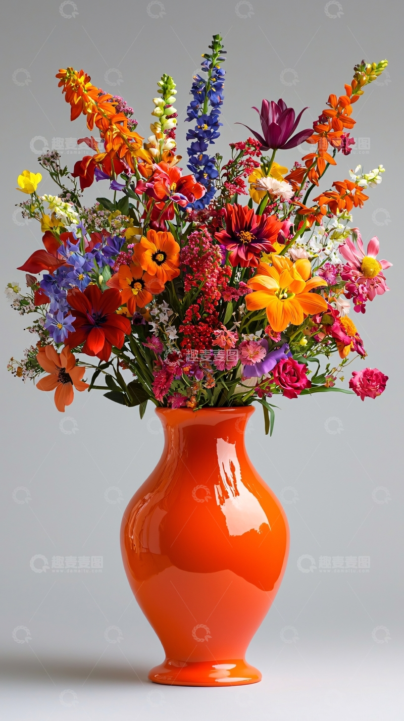 高清大图下载【趣麦麦图】彩色鲜花插花