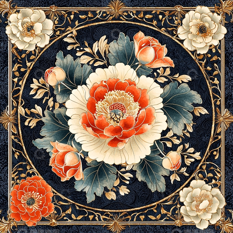 高清大图下载【趣麦麦图】华丽的牡丹花装饰画