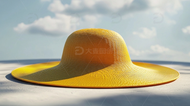 高清大图下载【趣麦麦图】阳光下的黄色宽檐帽