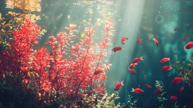高清大图下载【趣麦麦图】水下珊瑚礁鱼群景色