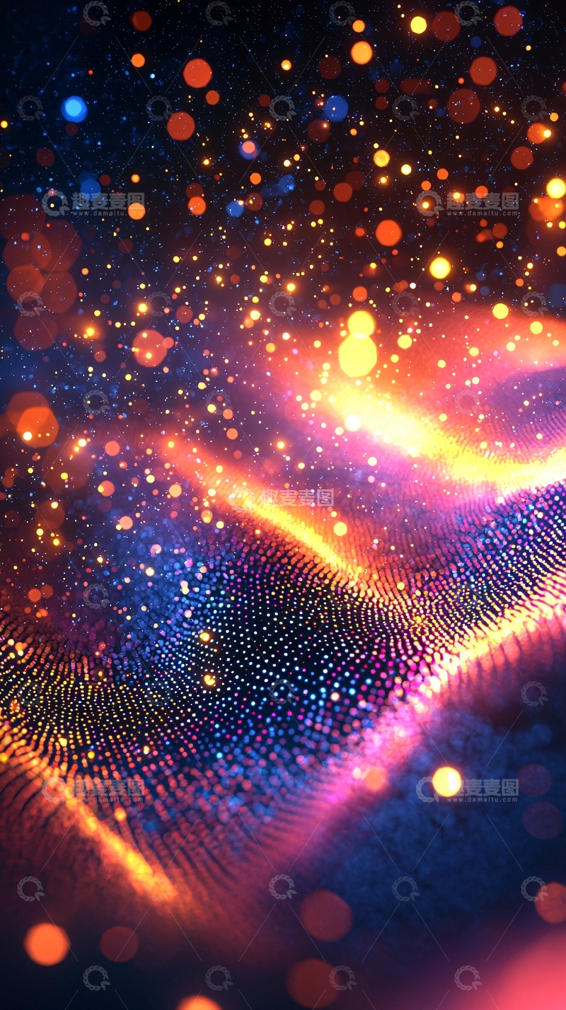 高清大图下载【趣麦麦图】绚丽光点星云背景