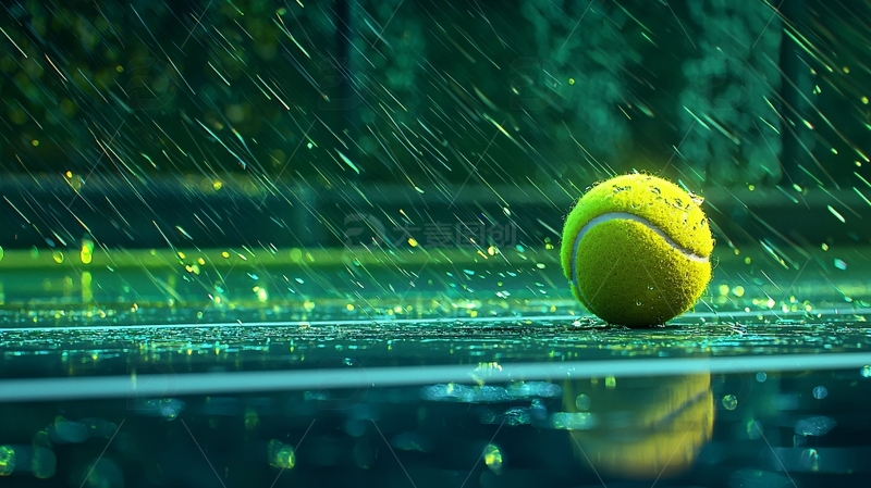 高清大图下载【趣麦麦图】雨中网球