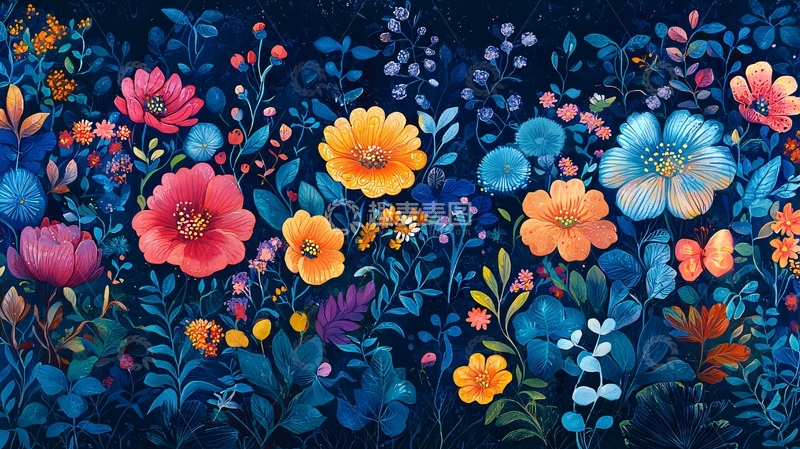 高清大图下载【趣麦麦图】色彩鲜艳的花朵盛开