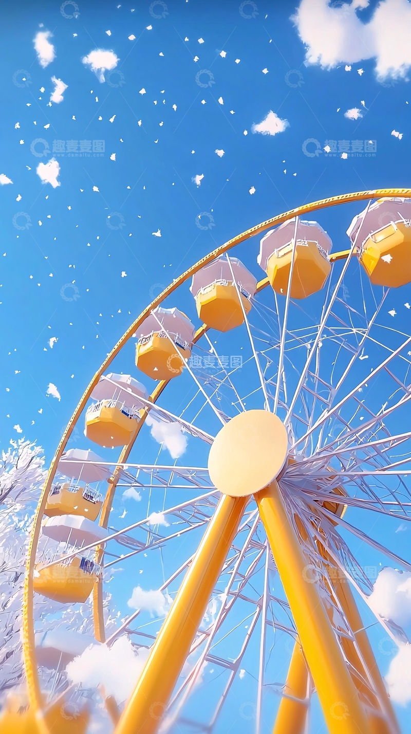 高清大图下载【趣麦麦图】冬日摩天轮