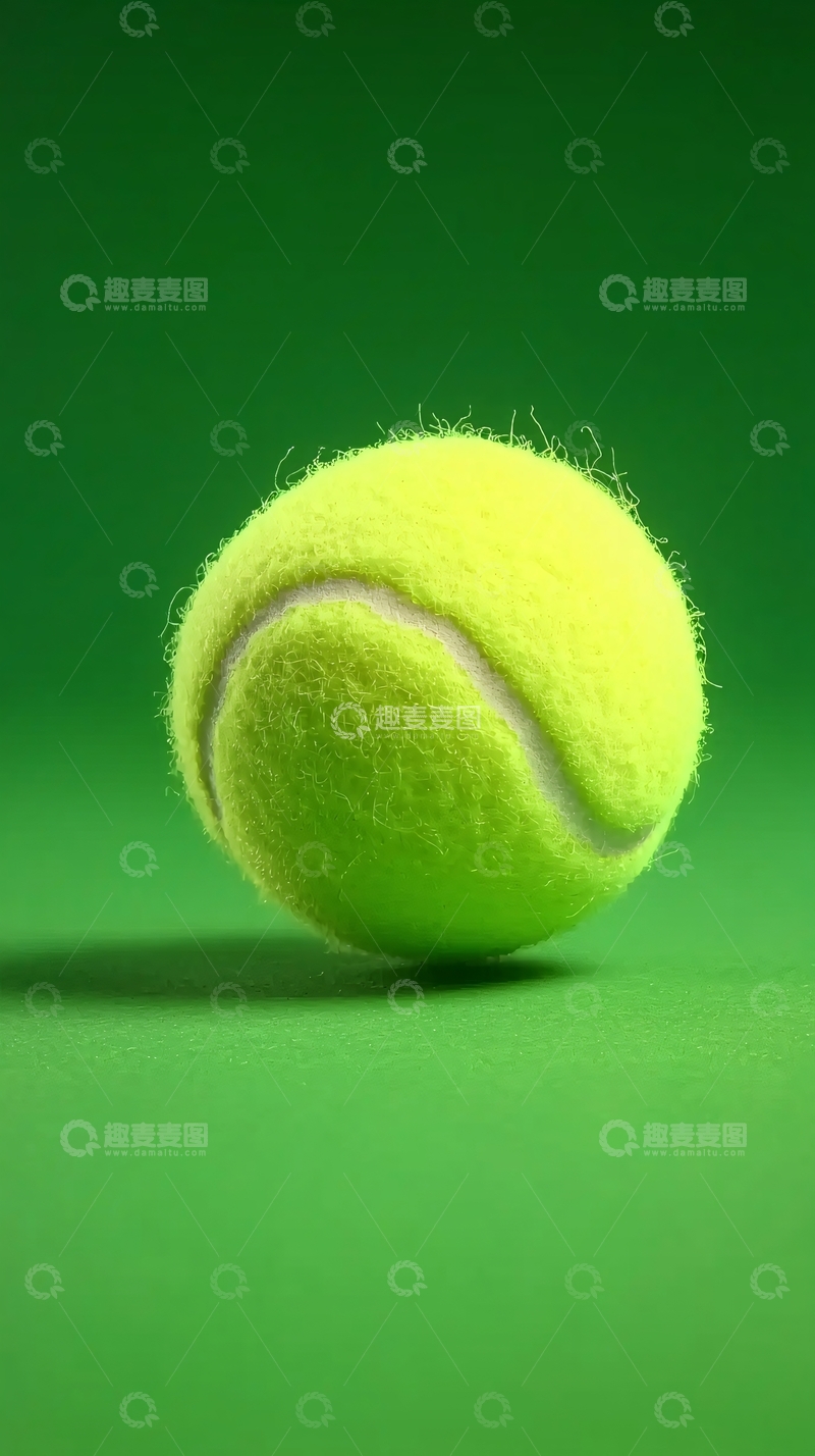 高清大图下载【趣麦麦图】绿色背景下的网球