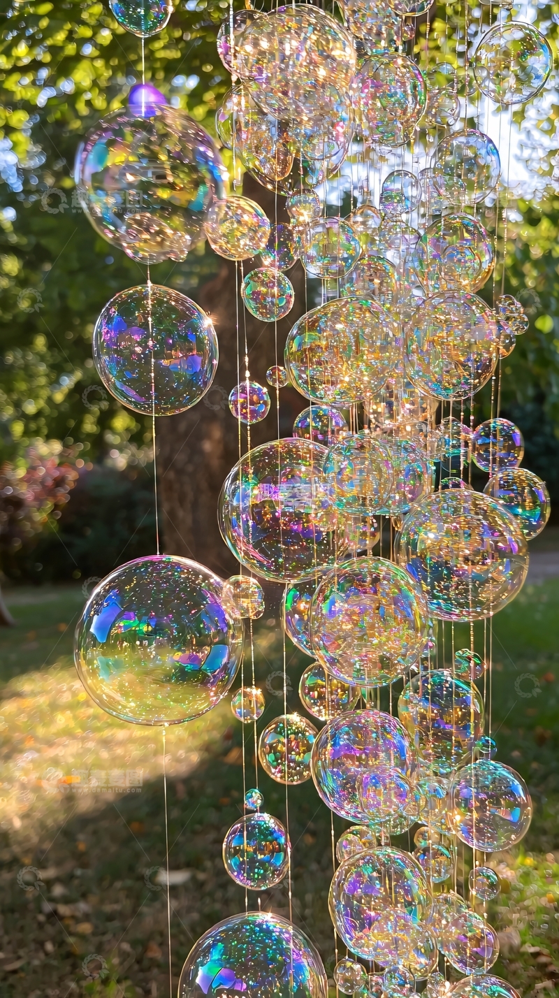 高清大图下载【趣麦麦图】彩虹泡泡串灯