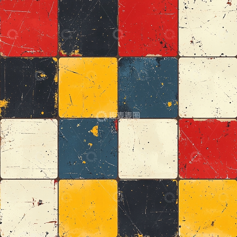高清大图下载【趣麦麦图】彩色格子磨损肌理