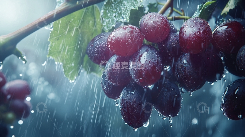 高清大图下载【趣麦麦图】雨中葡萄