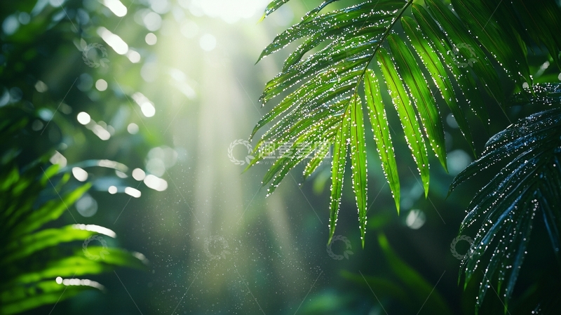 高清大图下载【趣麦麦图】阳光穿透的热带雨林