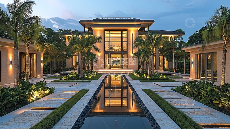 高清大图下载【趣麦麦图】豪华现代住宅外观