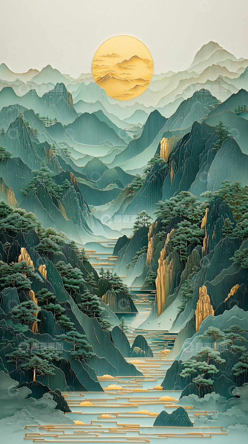 高清大图下载【趣麦麦图】水墨山水画350