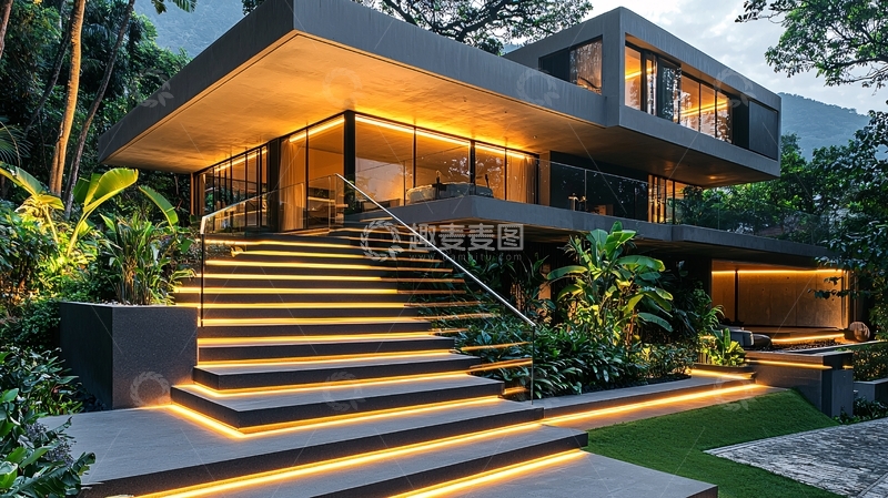 高清大图下载【趣麦麦图】现代建筑与自然融合