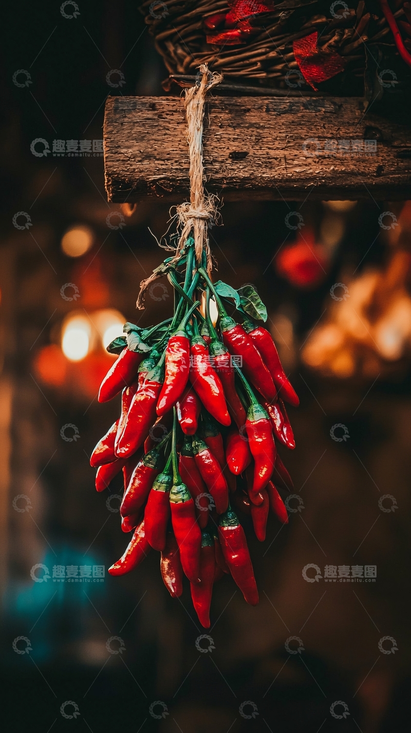 高清大图下载【趣麦麦图】红辣椒串