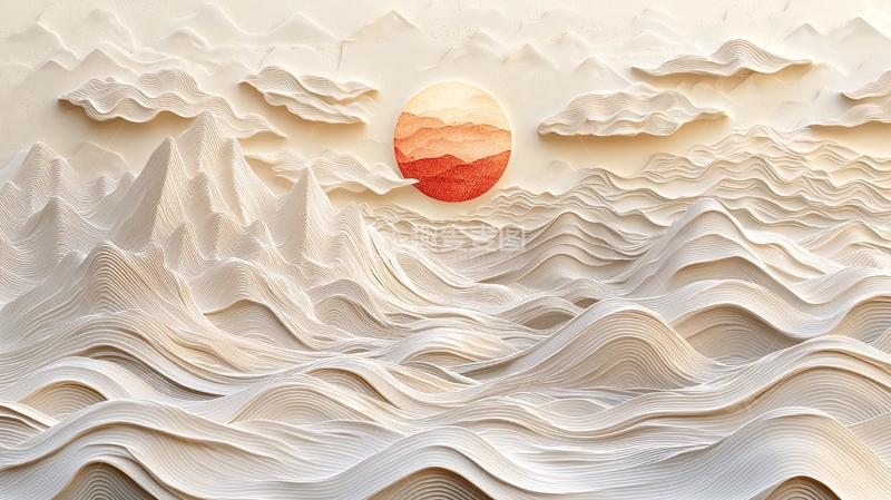 高清大图下载【趣麦麦图】纸雕山水画