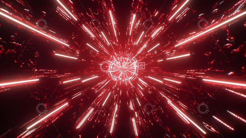 高清大图下载【趣麦麦图】红色霓虹灯隧道