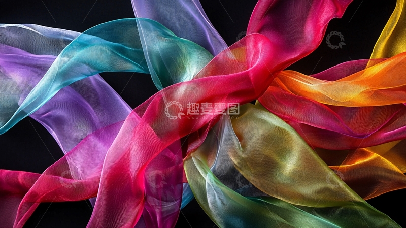 高清大图下载【趣麦麦图】彩色丝绸飘带
