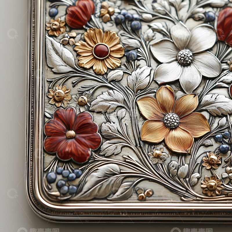 高清大图下载【趣麦麦图】精美浮雕花卉图案