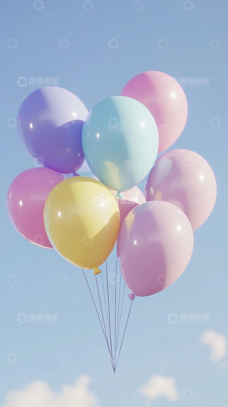 高清大图下载【趣麦麦图】梦幻彩色气球