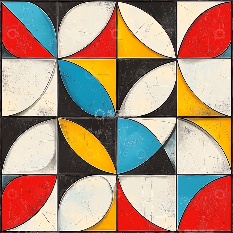 高清大图下载【趣麦麦图】彩色几何抽象图案