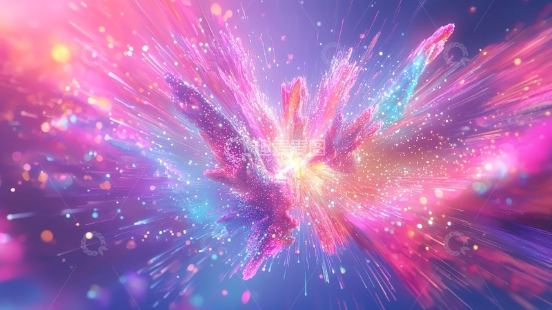 高清大图下载【趣麦麦图】绚丽多彩的宇宙能量爆发