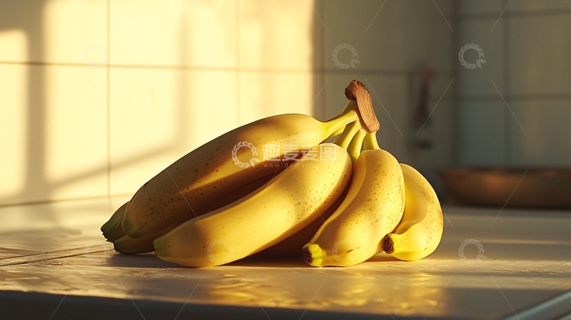 高清大图下载【趣麦麦图】阳光下的一串香蕉