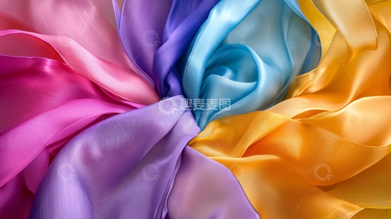 高清大图下载【趣麦麦图】彩色丝绸面料