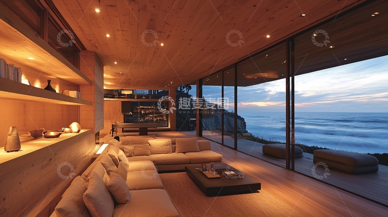 高清大图下载【趣麦麦图】海边别墅客厅