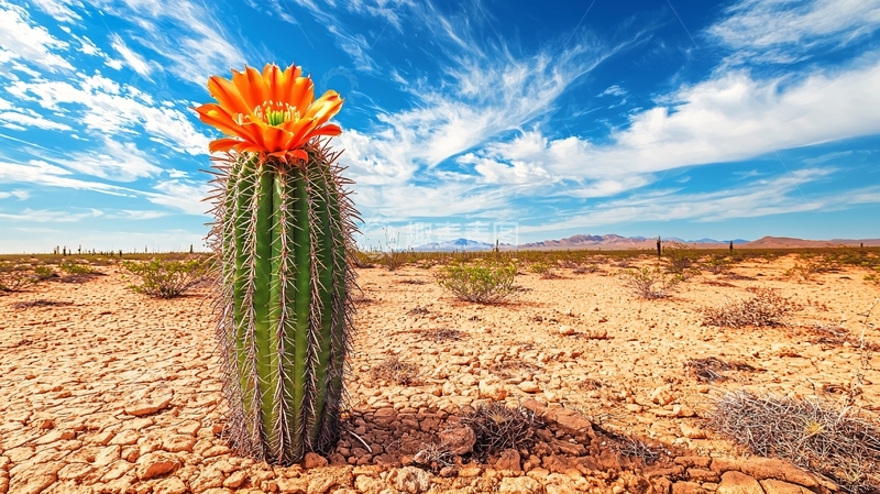 高清大图下载【趣麦麦图】沙漠仙人掌盛开鲜花