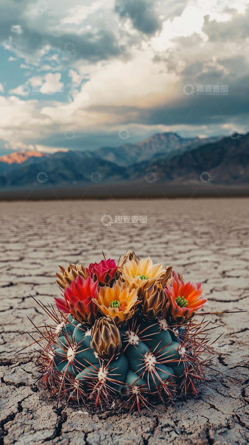 高清大图下载【趣麦麦图】沙漠仙人掌盛开