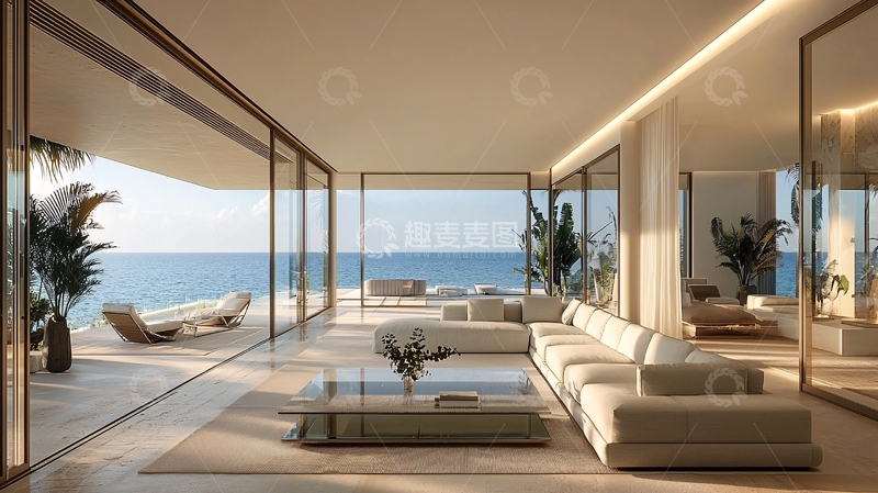 高清大图下载【趣麦麦图】海景房奢华客厅设计